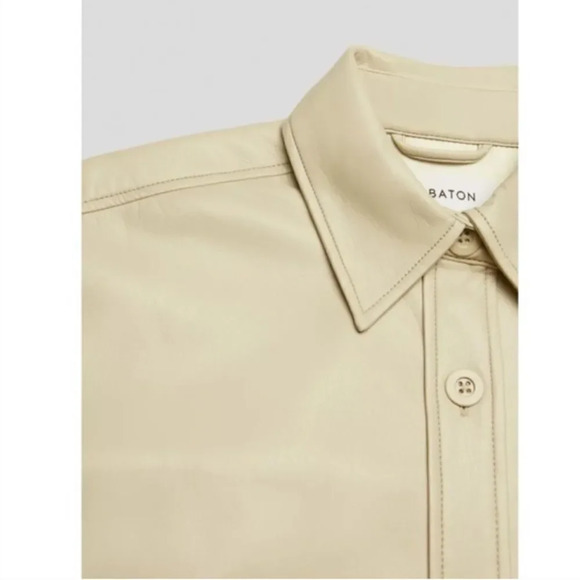 Aritzia Babaton Frances Vegan Leather Button Down Shirt Jacket - Picture 6 of 14